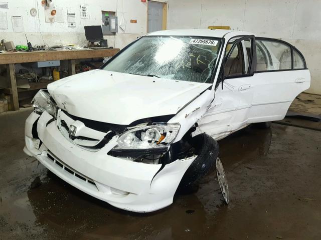 1HGES16395L020858 - 2005 HONDA CIVIC DX V WHITE photo 2