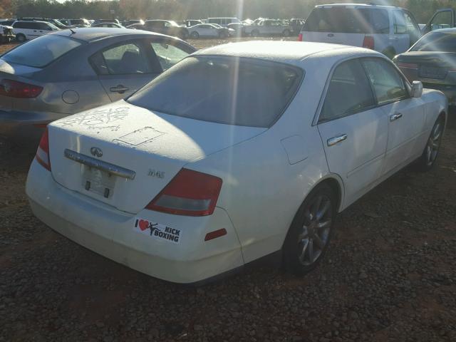 JNKAY41E43M005258 - 2003 INFINITI M45 WHITE photo 4