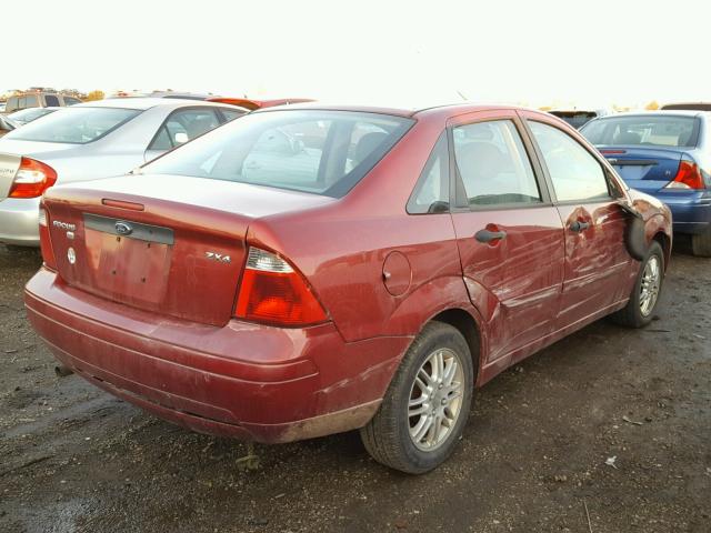 1FAFP34N15W119571 - 2005 FORD FOCUS ZX4 BURGUNDY photo 4