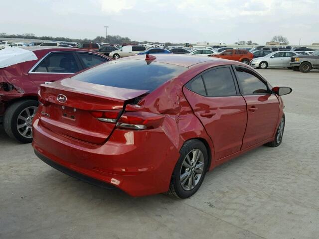 5NPD84LF5HH008689 - 2017 HYUNDAI ELANTRA SE RED photo 4