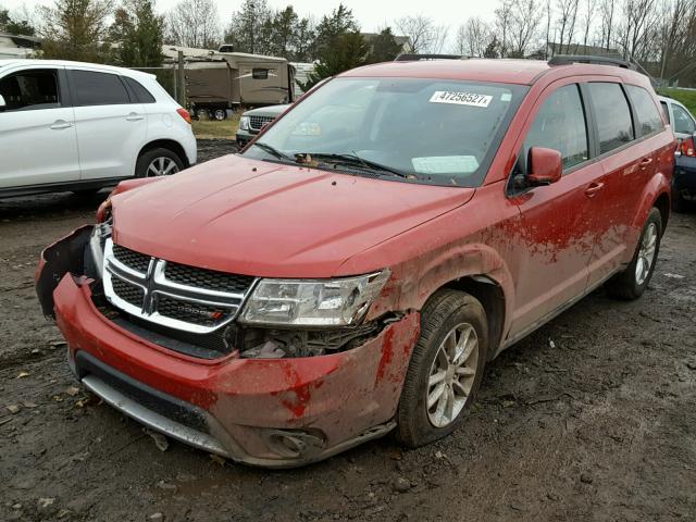 3C4PDDBG9FT693165 - 2015 DODGE JOURNEY SX RED photo 2