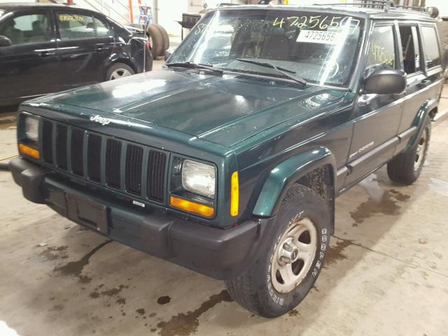 1J4FF48S31L562278 - 2001 JEEP CHEROKEE S GREEN photo 2