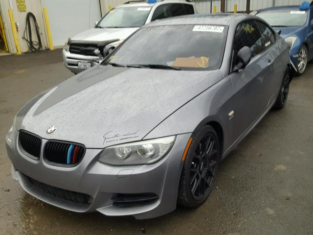 WBAKG1C51BE618755 - 2011 BMW 335 IS GRAY photo 2