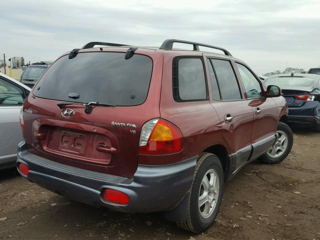 KM8SC13D32U198388 - 2002 HYUNDAI SANTA FE G MAROON photo 4