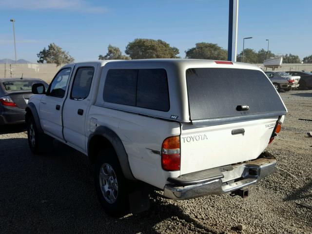 5TEGM92N62Z897909 - 2002 TOYOTA TACOMA DOU WHITE photo 3