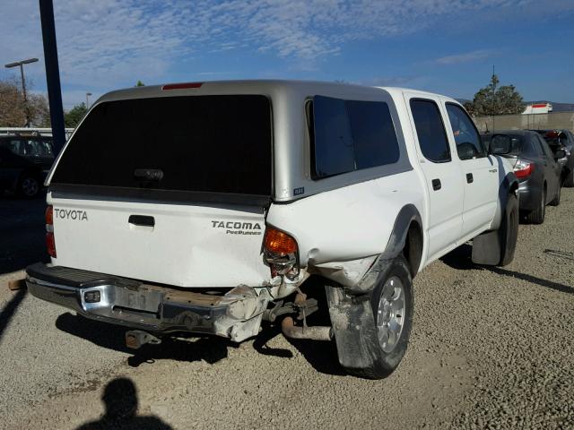 5TEGM92N62Z897909 - 2002 TOYOTA TACOMA DOU WHITE photo 4