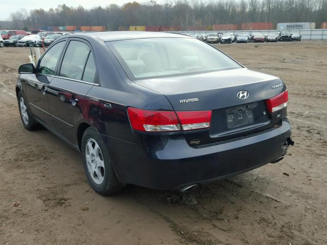 5NPEU46F66H103156 - 2006 HYUNDAI SONATA GLS BLUE photo 3