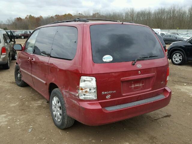 KNDUP131756629072 - 2005 KIA SEDONA EX RED photo 3