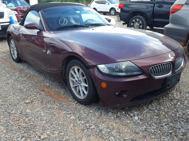 4USBT33515LS54051 - 2005 BMW Z4 2.5 MAROON photo 1