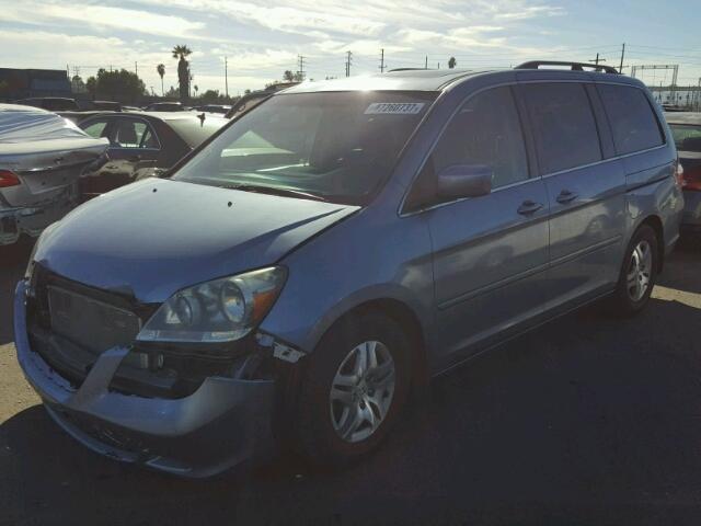 5FNRL38797B095901 - 2007 HONDA ODYSSEY EX BLUE photo 2