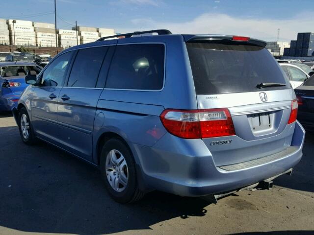 5FNRL38797B095901 - 2007 HONDA ODYSSEY EX BLUE photo 3