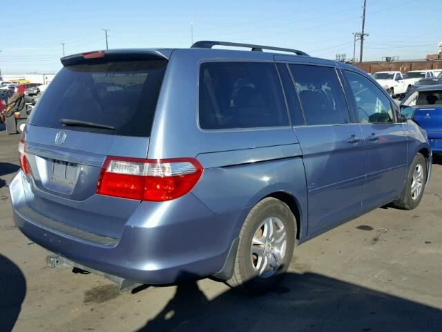 5FNRL38797B095901 - 2007 HONDA ODYSSEY EX BLUE photo 4