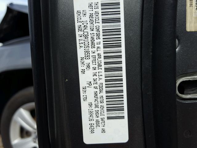 1C4NJCBA1CD518593 - 2012 JEEP COMPASS SP 灰色 照片 10