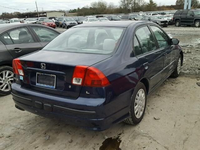 2HGES16544H528507 - 2004 HONDA CIVIC LX BLUE photo 4