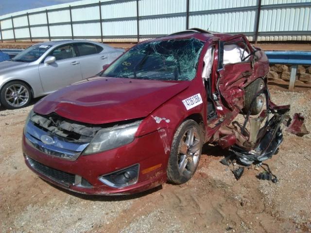 3FAHP0KC1AR102243 - 2010 FORD FUSION SPO MAROON photo 2