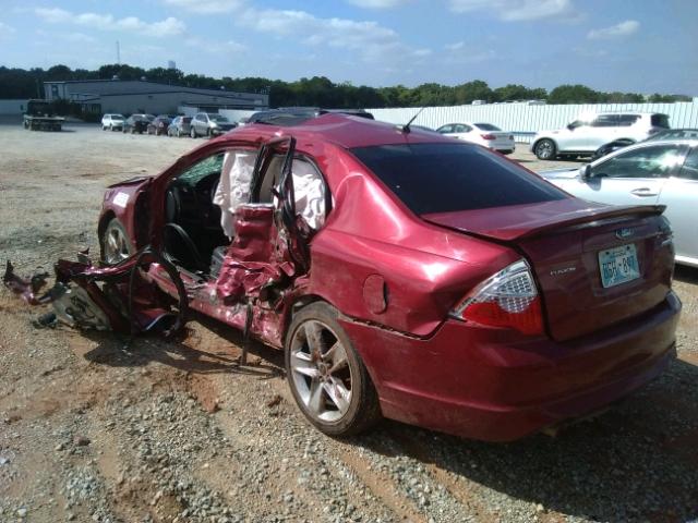 3FAHP0KC1AR102243 - 2010 FORD FUSION SPO MAROON photo 3