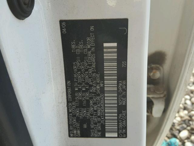 JTLKT324364086430 - 2006 TOYOTA SCION XB Blanco foto 10