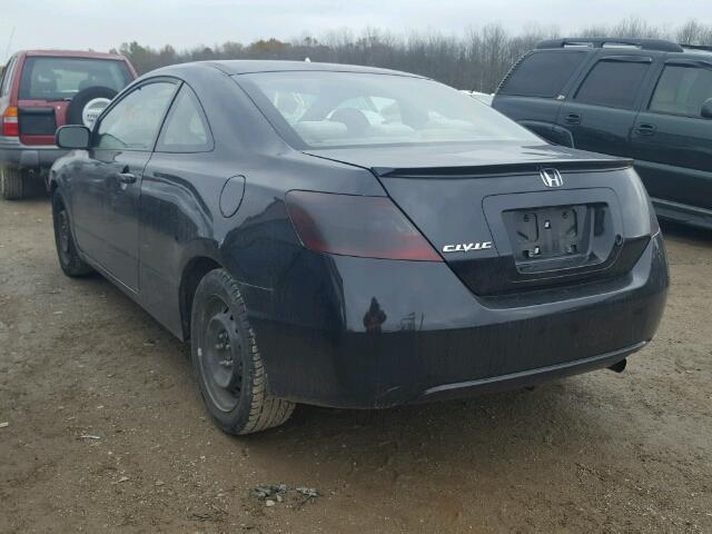 2HGFG12667H533751 - 2007 HONDA CIVIC LX BLACK photo 3