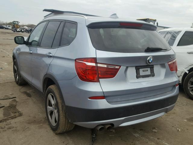 5UXWX5C50BL700708 - 2011 BMW X3 XDRIVE2 ლურჯი ფოტო 3