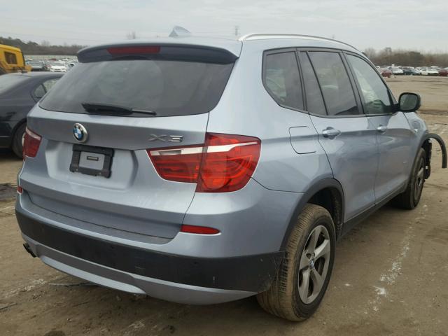 5UXWX5C50BL700708 - 2011 BMW X3 XDRIVE2 ლურჯი ფოტო 4
