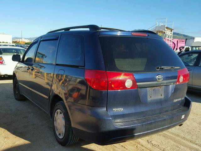 5TDZK23CX7S004115 - 2007 TOYOTA SIENNA CE BLUE photo 3