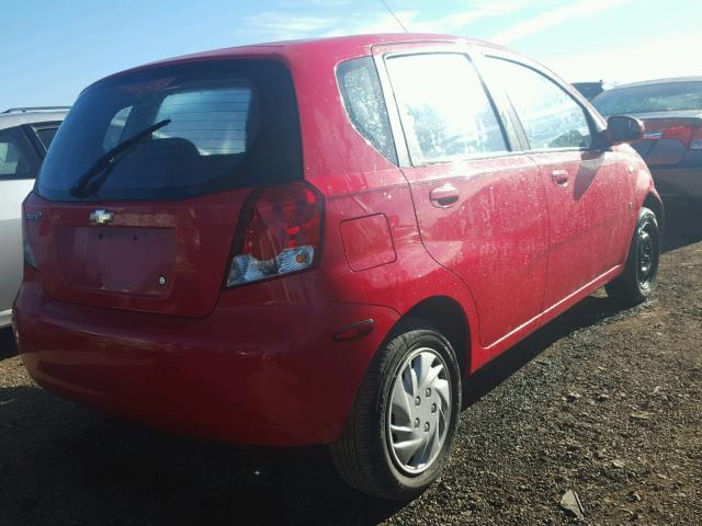 KL1TD666X8B023017 - 2008 CHEVROLET AVEO BASE Կարմիր լուսանկար 4