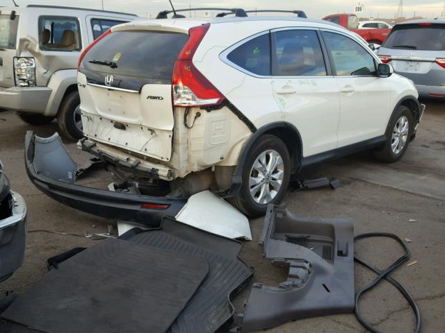 5J6RM4H78DL030494 - 2013 HONDA CR-V EXL WHITE photo 4