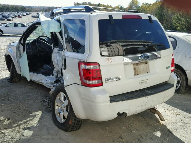 1FMCU0EG6CKA08227 - 2012 FORD ESCAPE LIM WHITE photo 3