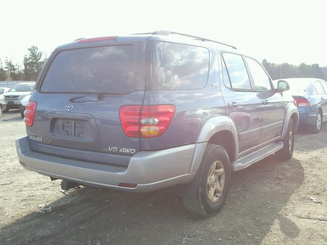 5TDBT44AX2S123539 - 2002 TOYOTA SEQUOIA SR BLUE photo 4