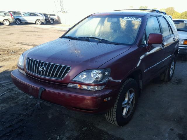 JT6HF10U3Y0103751 - 2000 LEXUS RX 300 BURGUNDY photo 2