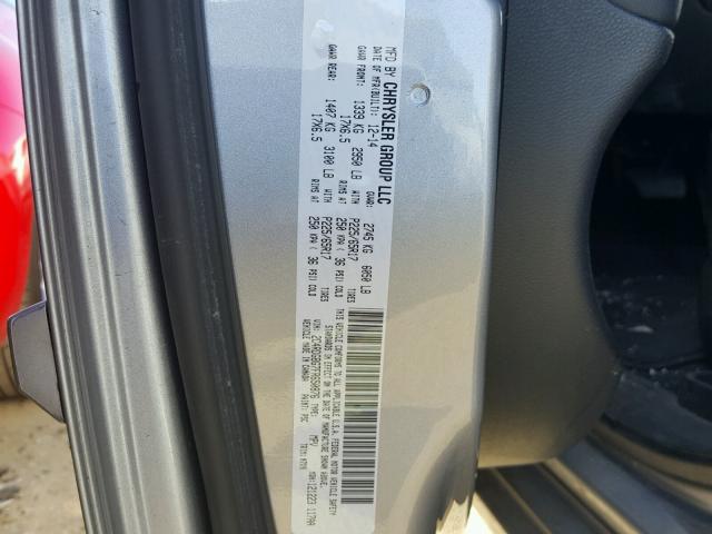 2C4RDGBG7FR650876 - 2015 DODGE GRAND CARA SILVER photo 10