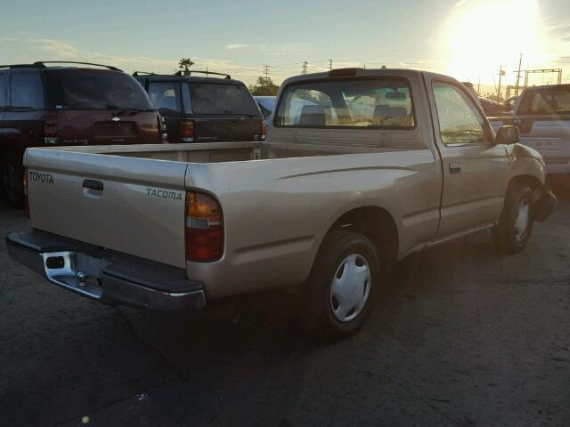 4TANL42N9XZ558220 - 1999 TOYOTA TACOMA TAN photo 4