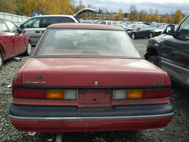 1FAPP36X0MK126343 - 1991 FORD TEMPO GL BURGUNDY photo 10