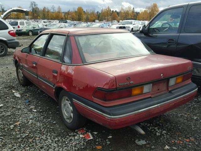 1FAPP36X0MK126343 - 1991 FORD TEMPO GL BURGUNDY photo 3