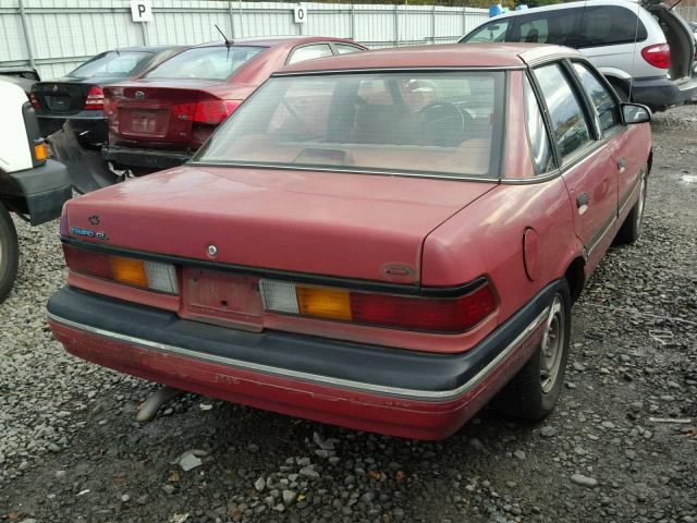 1FAPP36X0MK126343 - 1991 FORD TEMPO GL BURGUNDY photo 4