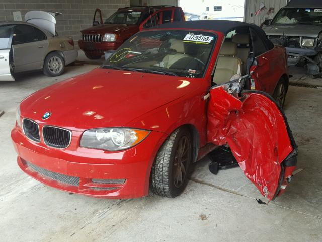 WBAUL7C51BVM79671 - 2011 BMW 128 I RED photo 2