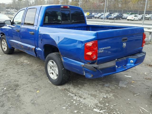 1D7HE48K27S123191 - 2007 DODGE DAKOTA QUA BLUE photo 3