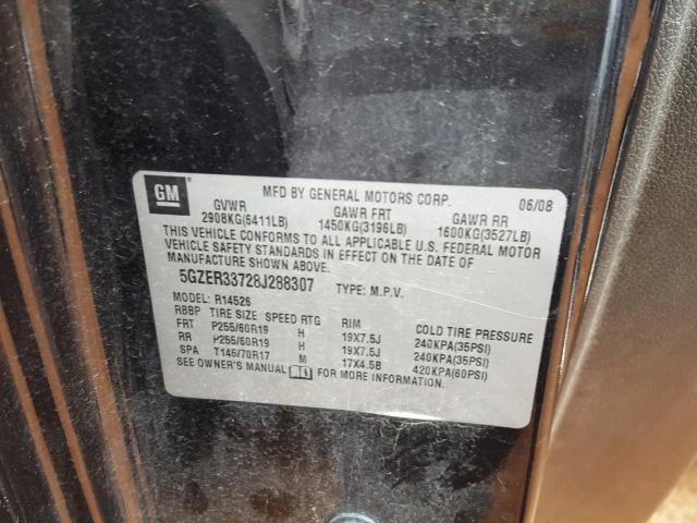 5GZER33728J288307 - 2008 SATURN OUTLOOK XR 黑色 照片 10