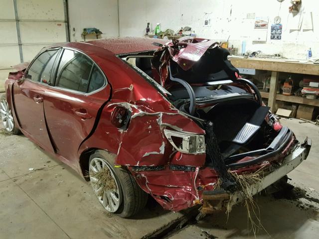 JTHCK262095034854 - 2009 LEXUS IS 250 RED photo 3