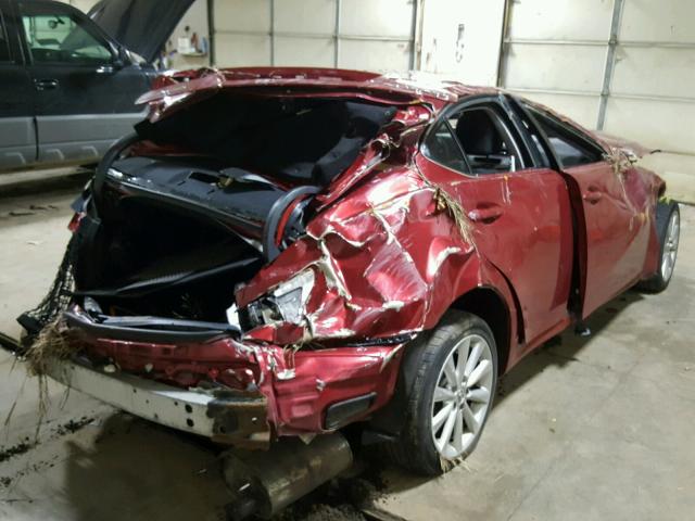 JTHCK262095034854 - 2009 LEXUS IS 250 RED photo 4