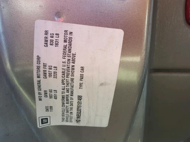 1G1NE52J2Y6181498 - 2000 CHEVROLET MALIBU LS TAN photo 10