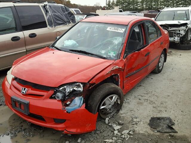 1HGES16365L021501 - 2005 HONDA CIVIC DX V RED photo 10