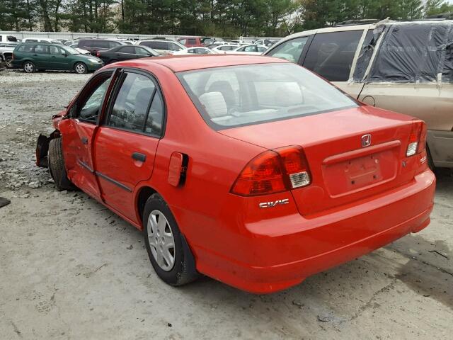 1HGES16365L021501 - 2005 HONDA CIVIC DX V RED photo 3