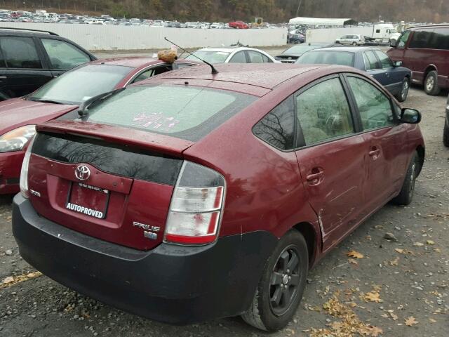 JTDKB20U840082048 - 2004 TOYOTA PRIUS RED photo 4