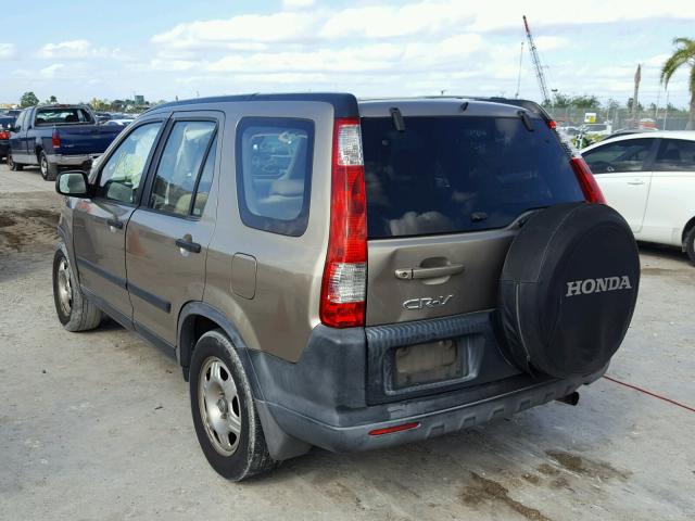 JHLRD68505C017677 - 2005 HONDA CR-V LX BEIGE photo 3