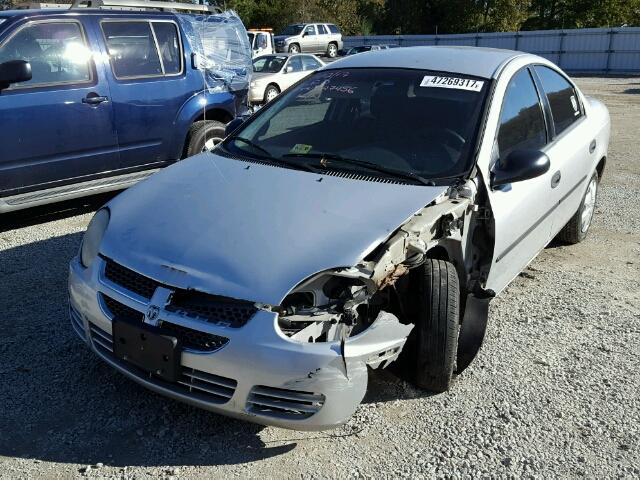 1B3ES26C14D539210 - 2004 DODGE NEON BASE SILVER photo 2