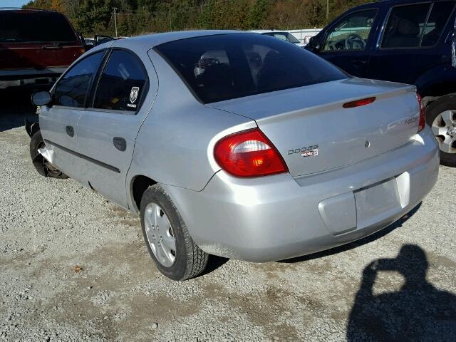 1B3ES26C14D539210 - 2004 DODGE NEON BASE SILVER photo 3