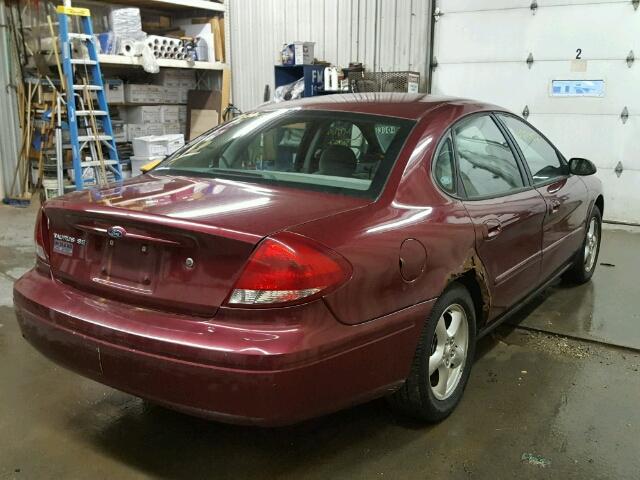 1FAFP53U64G122544 - 2004 FORD TAURUS SE MAROON photo 4