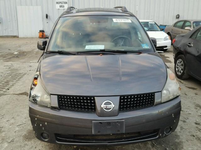 5N1BV28U44N349485 - 2004 NISSAN QUEST S GRAY photo 9