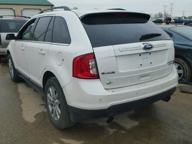 2FMDK3K94DBA59366 - 2013 FORD EDGE LIMIT WHITE photo 3